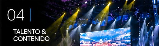 Escenario con pantalla LED y luces de espectáculo